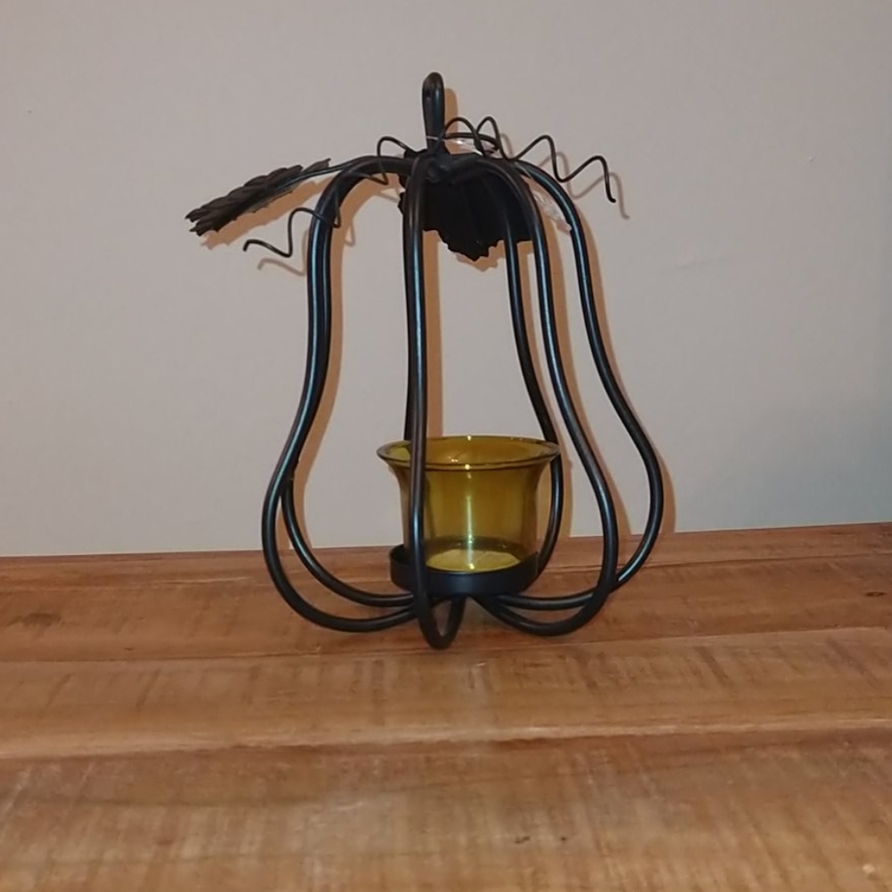 Metal Pumpkin Candle Holder